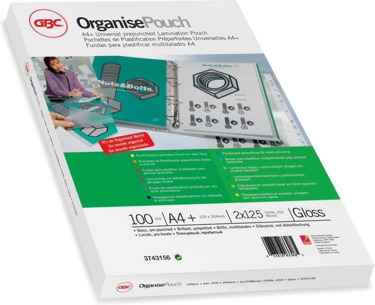 GBC Lamineerhoezen organize - A4 2x75micron