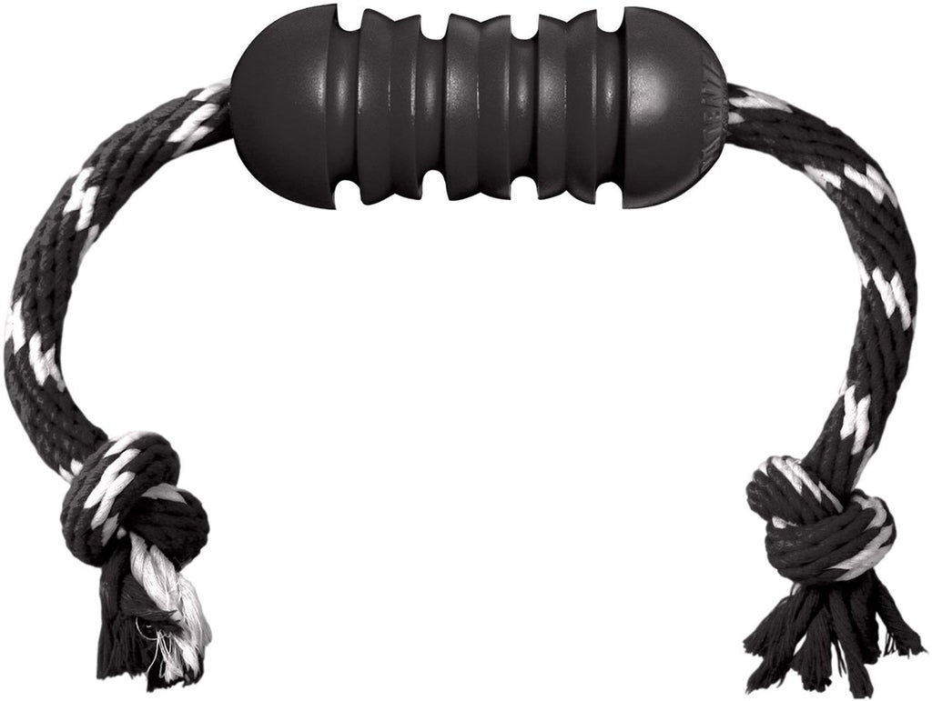 Kong Exterme Dental met Touw - Zwart Wit - 12 x 5 x 5 cm