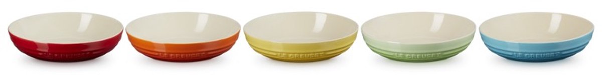 Le Creuset Set van 5 diepe borden in aardewerk - 20cm