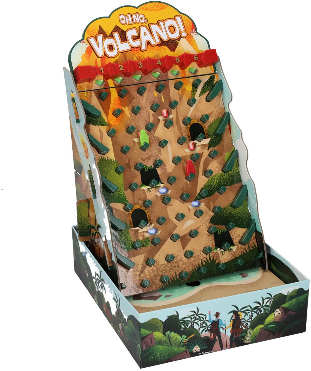 Oh No Volcano - Dutch language board game - For the whole family - 2-4 Players - Excitement & Adventure