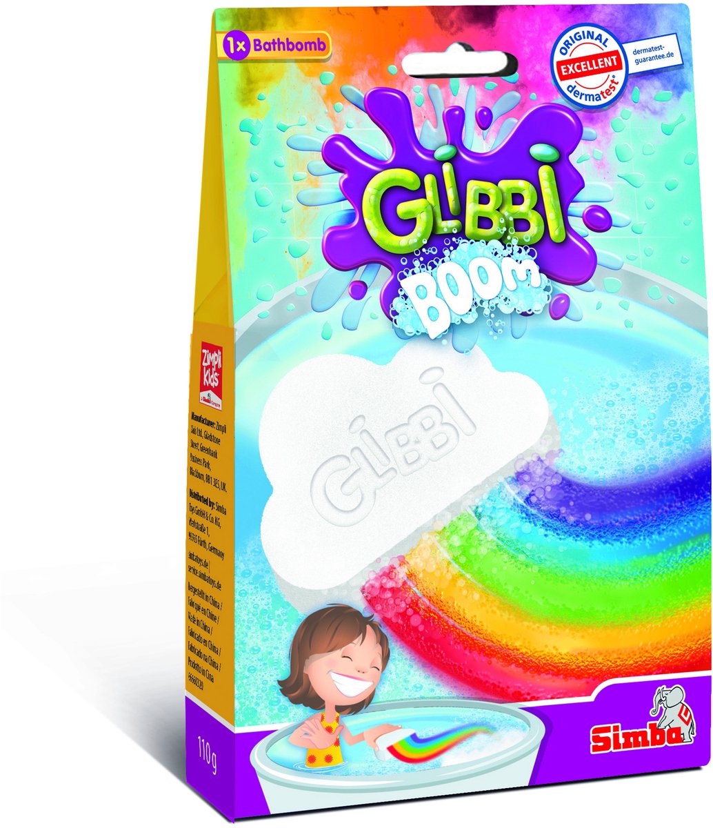 Glibbi Boom Rainbow - Bath Bomb - from 3 years - dermatologically tested