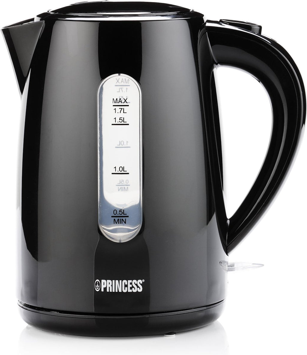 Princess Kettle 236017 - 1.7 Litre - 360° rotatable - 2200W - Water level indicator - Anti-limescale filter - Black