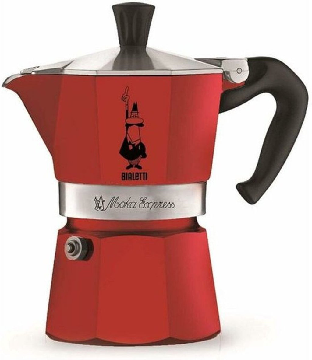 Bialetti Moka Express 3-Cup Red – Espresso Maker – Aluminium – 130 ml