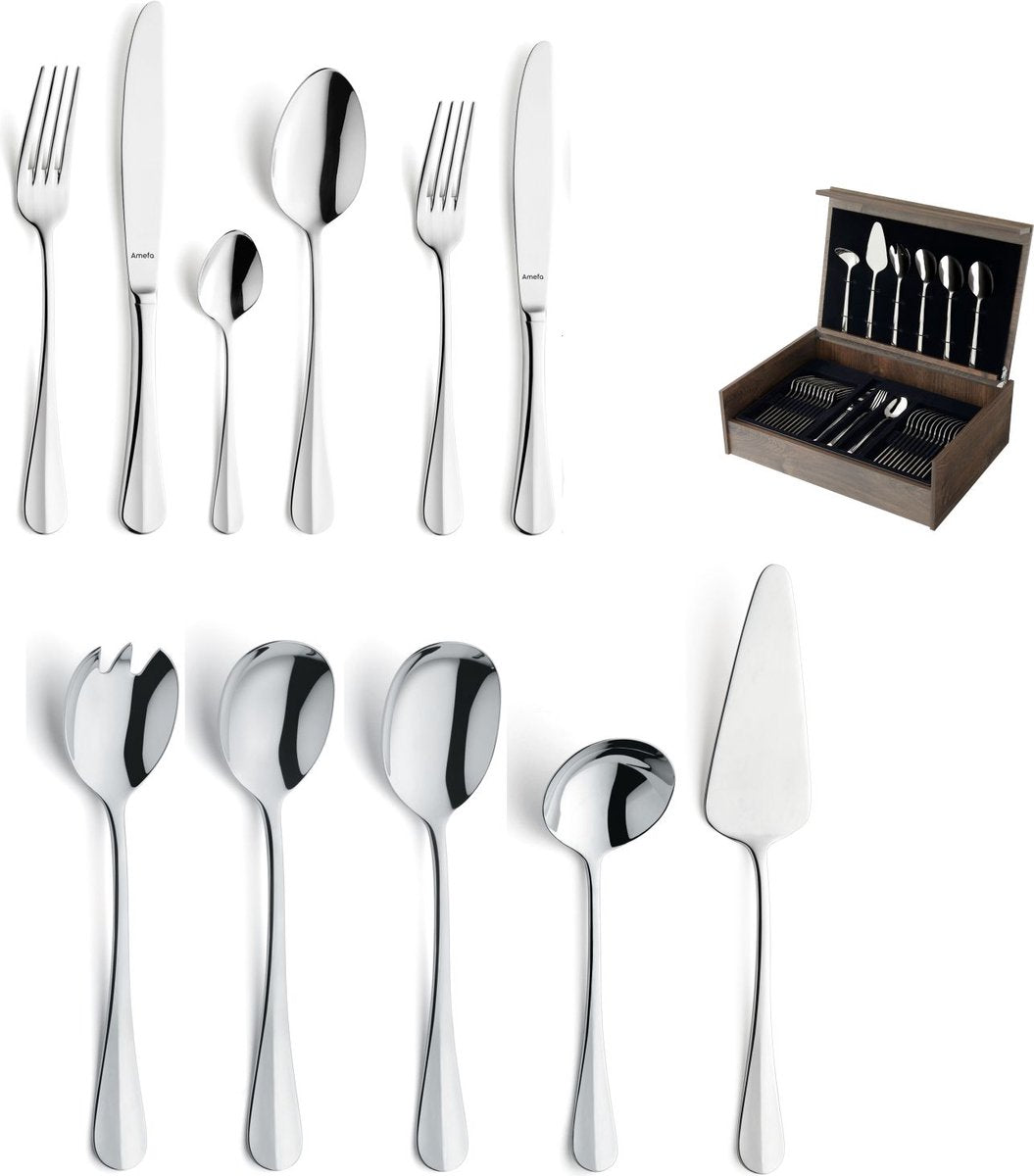 Amefa Baguette 78-delige Bestekset – 12 Personen – Zilver
