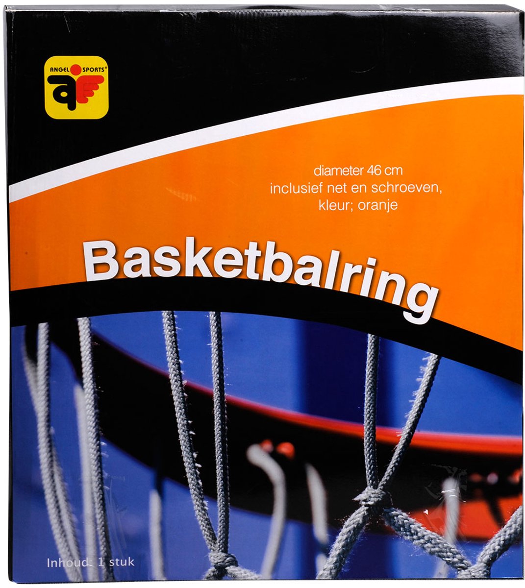 Basketbalring Oranje – Inclusief Netje Rood/Wit/Blauw – Wandbevestiging – Ring Ø 46 cm – Indoor & Outdoor Basketbalring – Engelhart