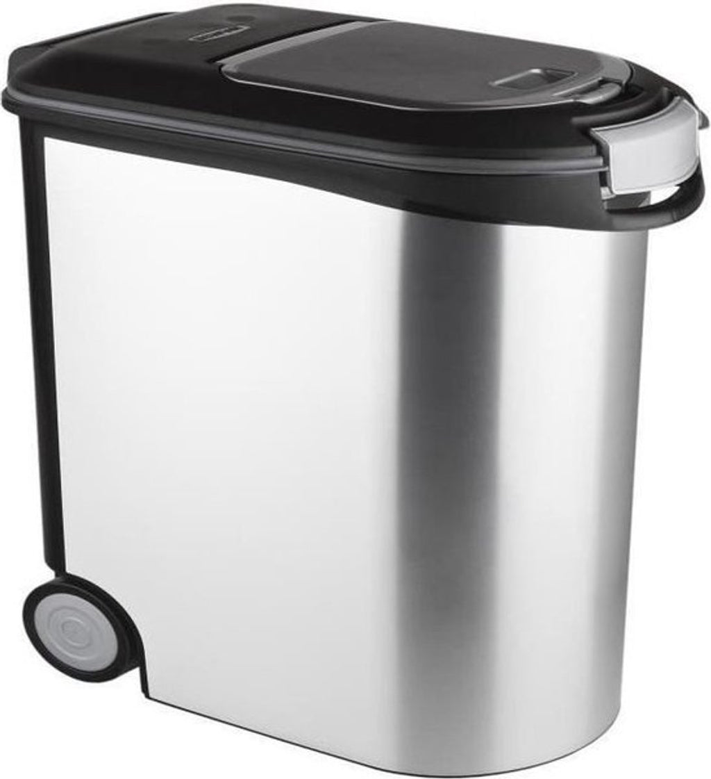 Curver Pet Food Container Dog or Cat - 35L - 12KG - 28x49x42.5cm - Metallic