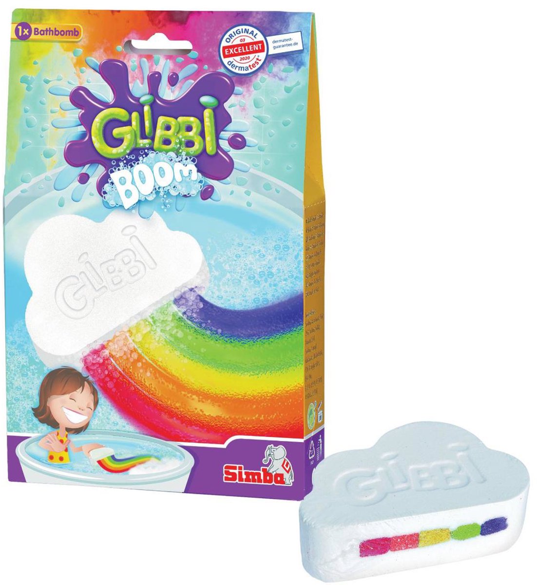 Glibbi Boom Rainbow - Bath Bomb - from 3 years - dermatologically tested