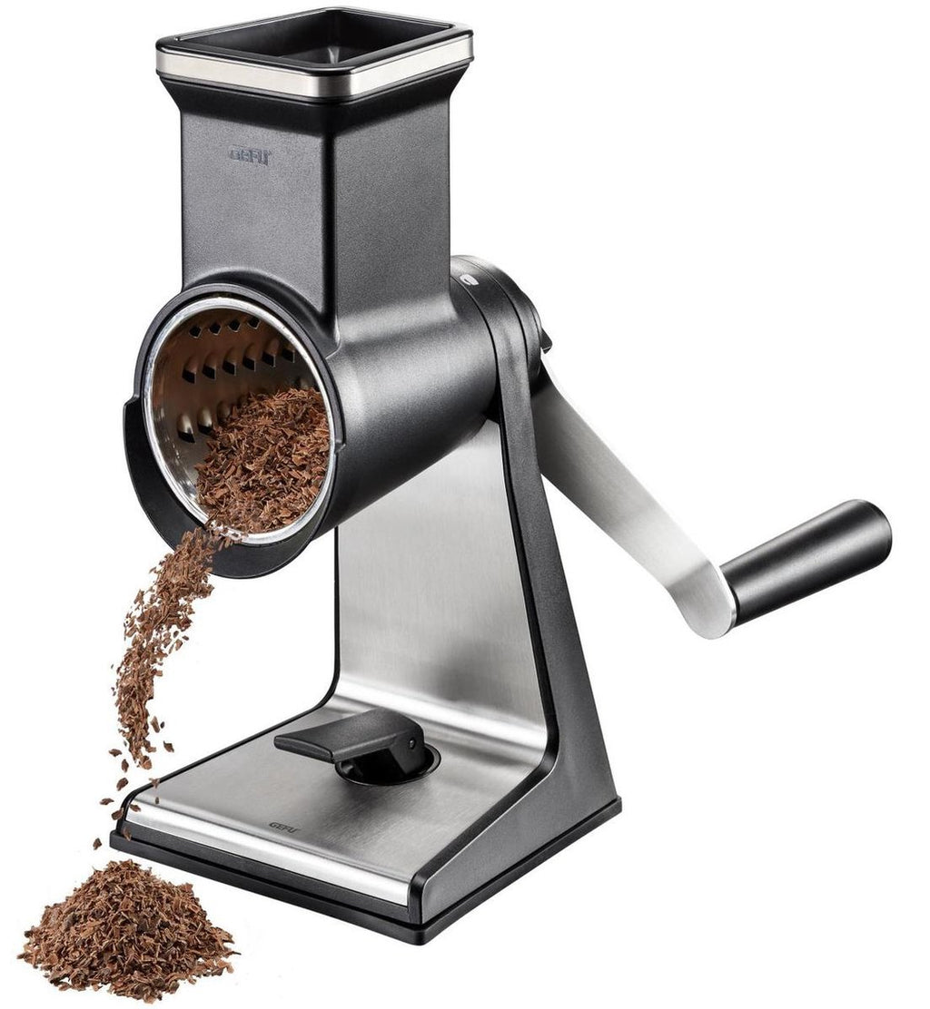 GEFU TRANSFORMA Drum Grater – With 3 LASER CUT Drums – Stainless Steel – For Vegetables, Cheese, Nuts, and Chocolate