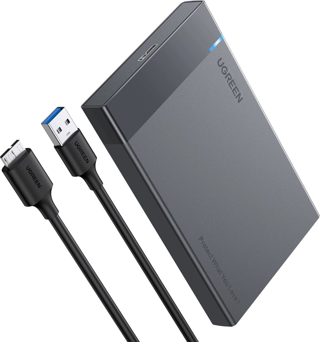 UGREEN - External Hard Drive Enclosure for 2.5" SATA HDD/SSD - USB 3.0 - Black