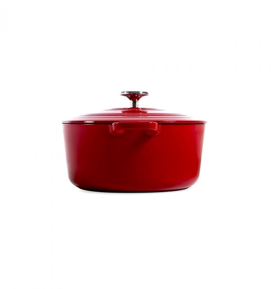 BK Bourgogne Braadpan 24cm - 4.2l - Zonder PFAS-vrije antikleeflaag - Braadpan inductie - Ovenbestendig tot 230°C - Geëmailleerde gietijzer - Chili Red