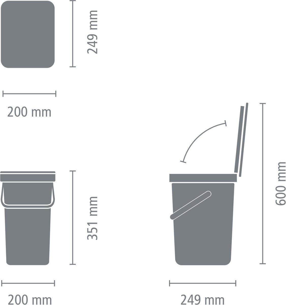 Brabantia Sort & Go Prullenbak - 12 liter - Jade Green