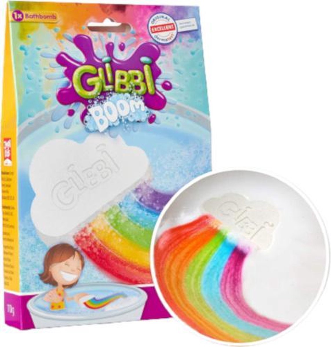 Glibbi Boom Rainbow - Bath Bomb - from 3 years - dermatologically tested