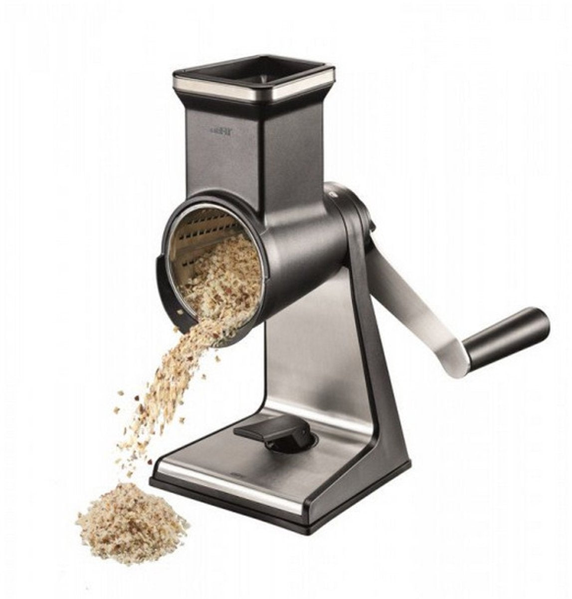 GEFU TRANSFORMA Drum Grater – With 3 LASER CUT Drums – Stainless Steel – For Vegetables, Cheese, Nuts, and Chocolate