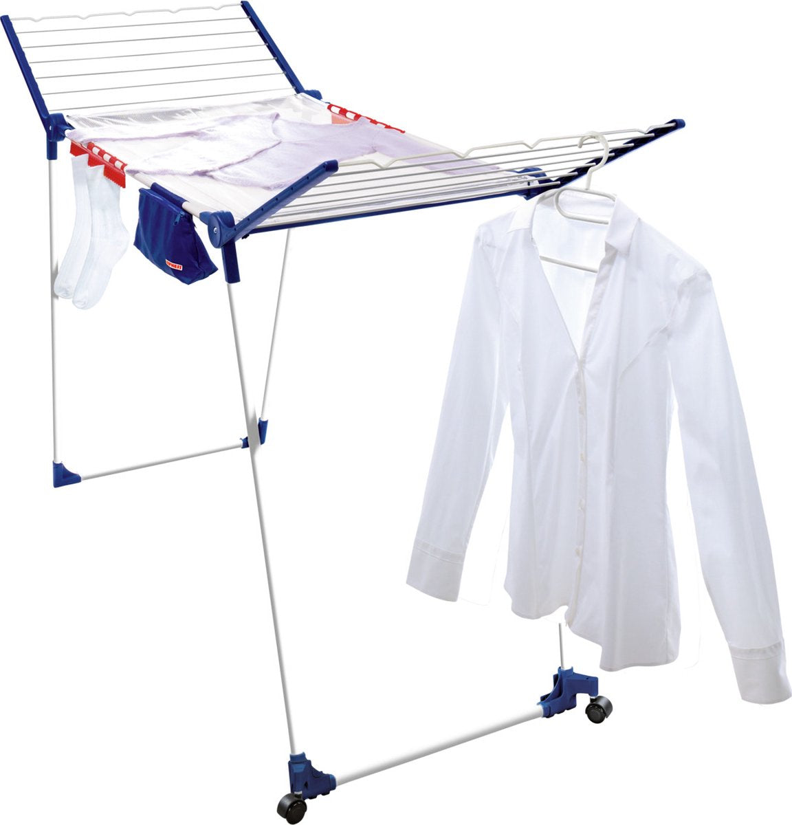 Leifheit droogrek Pegasus 200 Solid Deluxe Mobile - met wieltjes - 20 m drooglengte