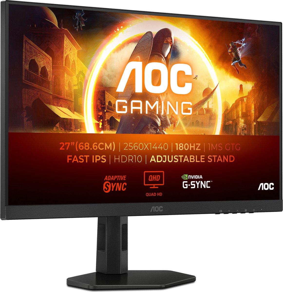 AOC G4 Q27G4XF - QHD IPS Gaming Monitor - 180hz - Verstelbaar - 27 inch