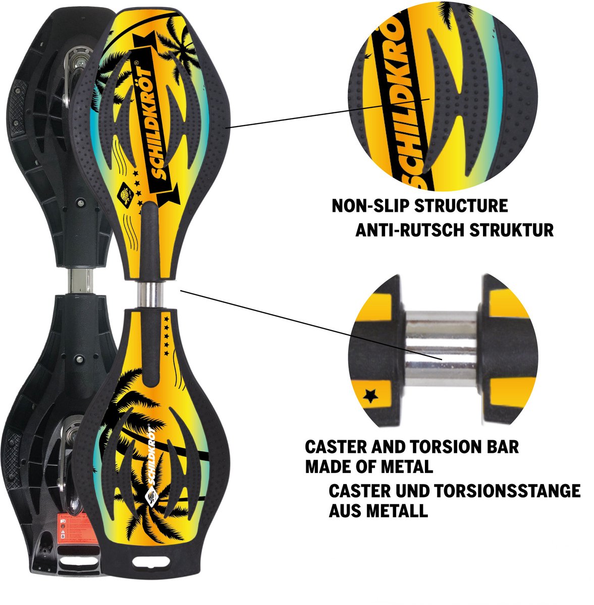 Schildkröt waveboard Good Vibes Ocean Drive voor kinderen en volwassenen.