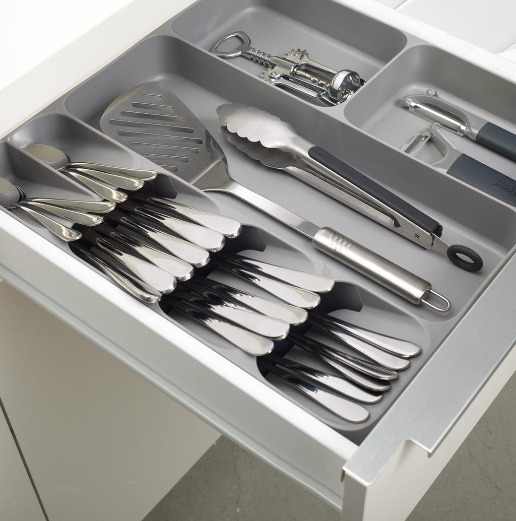 Joseph Joseph Cutlery Organizer 8-compartment - DrawerStore - Grey - Sorting compartments
