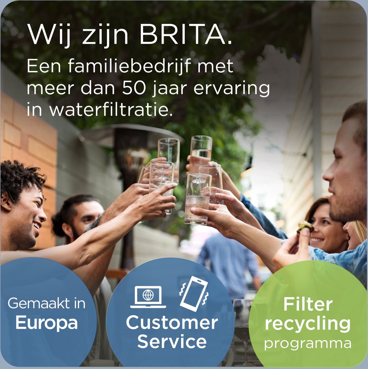 Brita Style Eco - Waterfilterkan - 2,4L - Blauw