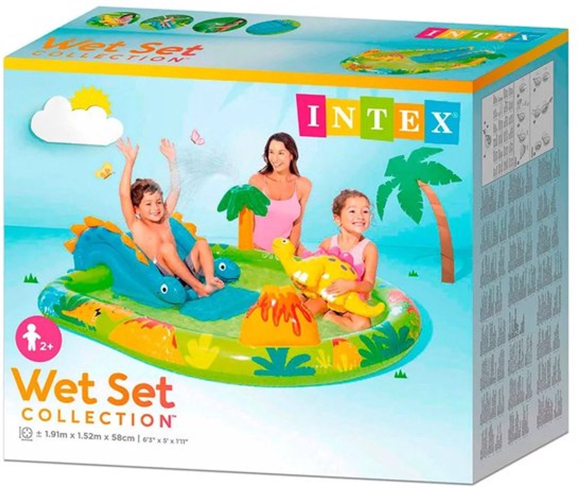 Intex Little Dino Inflatable Pool with slide - 191 x 152 x 58 cm