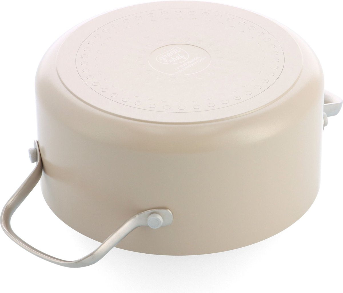 GreenChef Nordics keramische inductie kookpan met deksel 16cm/1.58L - PFAS-vrij - Inductie pan - Vaatwasserbestendig - Ovenbestendig tot 220°C - keramische anti-aanbaklaag - Crème