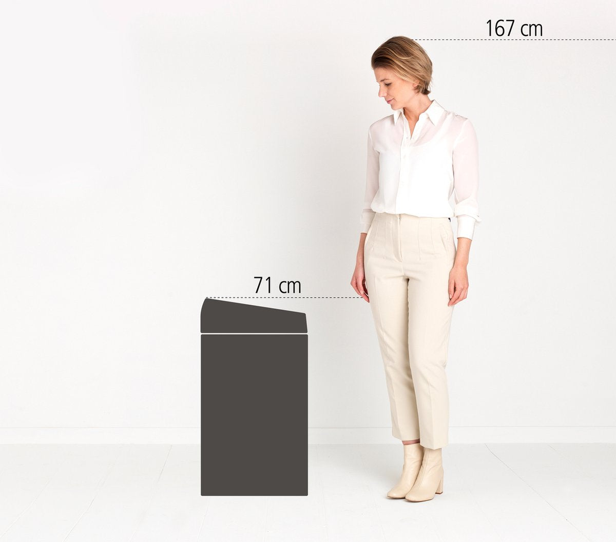Brabantia Touch Bin Prullenbak - 60 liter - Soft Beige