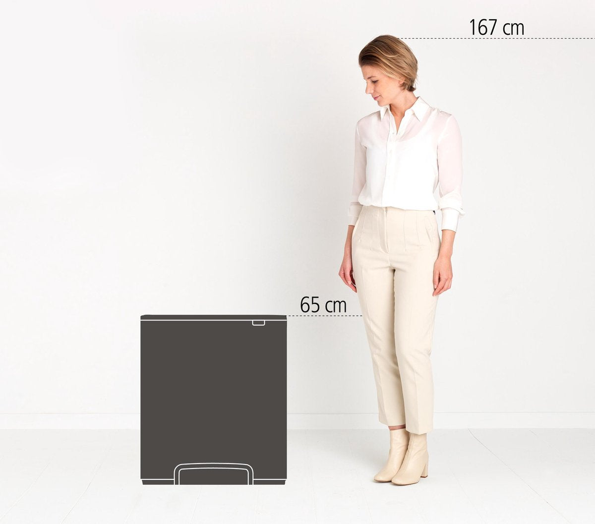 Brabantia Bo Prullenbak - 60 liter - 1 vak - White