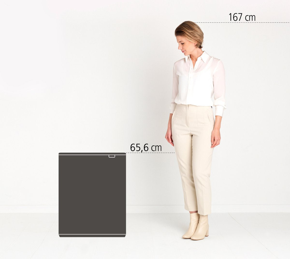 Brabantia Bo Touch Bin Prullenbak - 1 vak - 60 liter - Soft Beige
