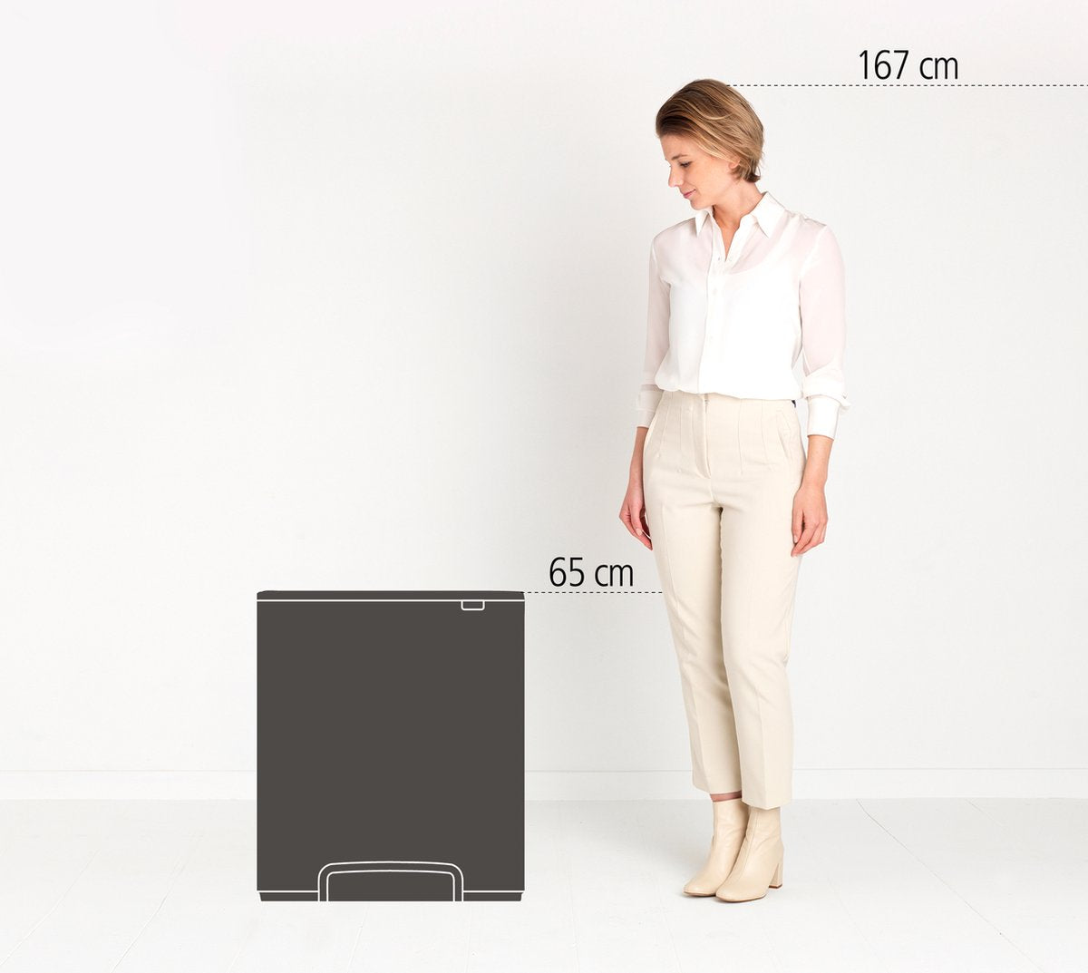 Brabantia Bo Prullenbak - 2 x 30 liter - Afvalscheiding - Soft Beige