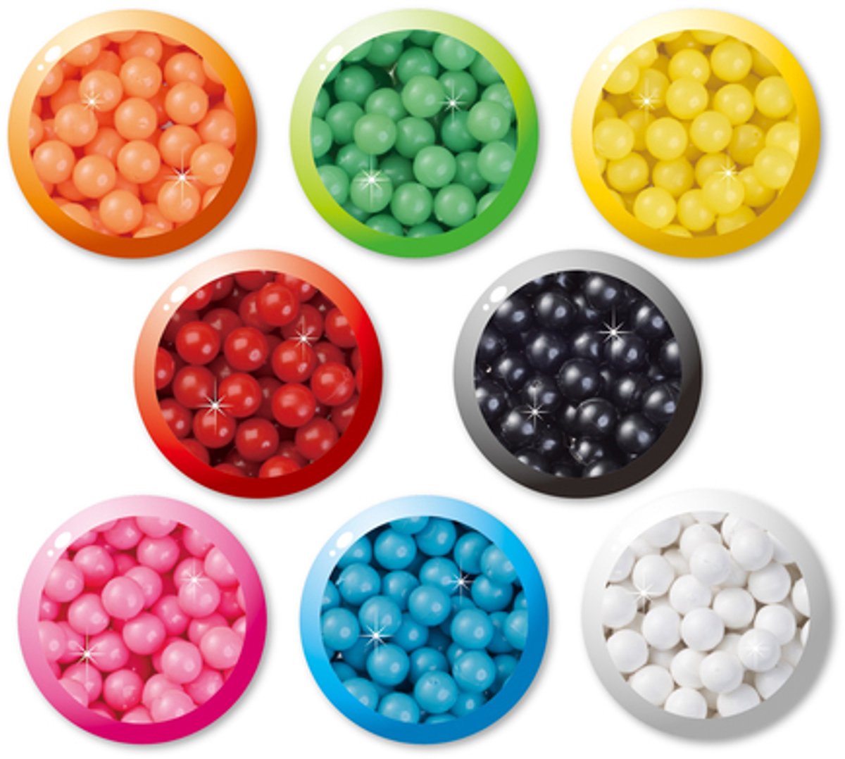 Aquabeads 31517 navulling parelpakket - 800 parels in 8 kleuren