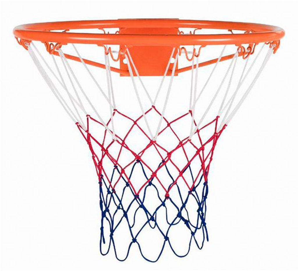 Basketbalring Oranje – Inclusief Netje Rood/Wit/Blauw – Wandbevestiging – Ring Ø 46 cm – Indoor & Outdoor Basketbalring – Engelhart