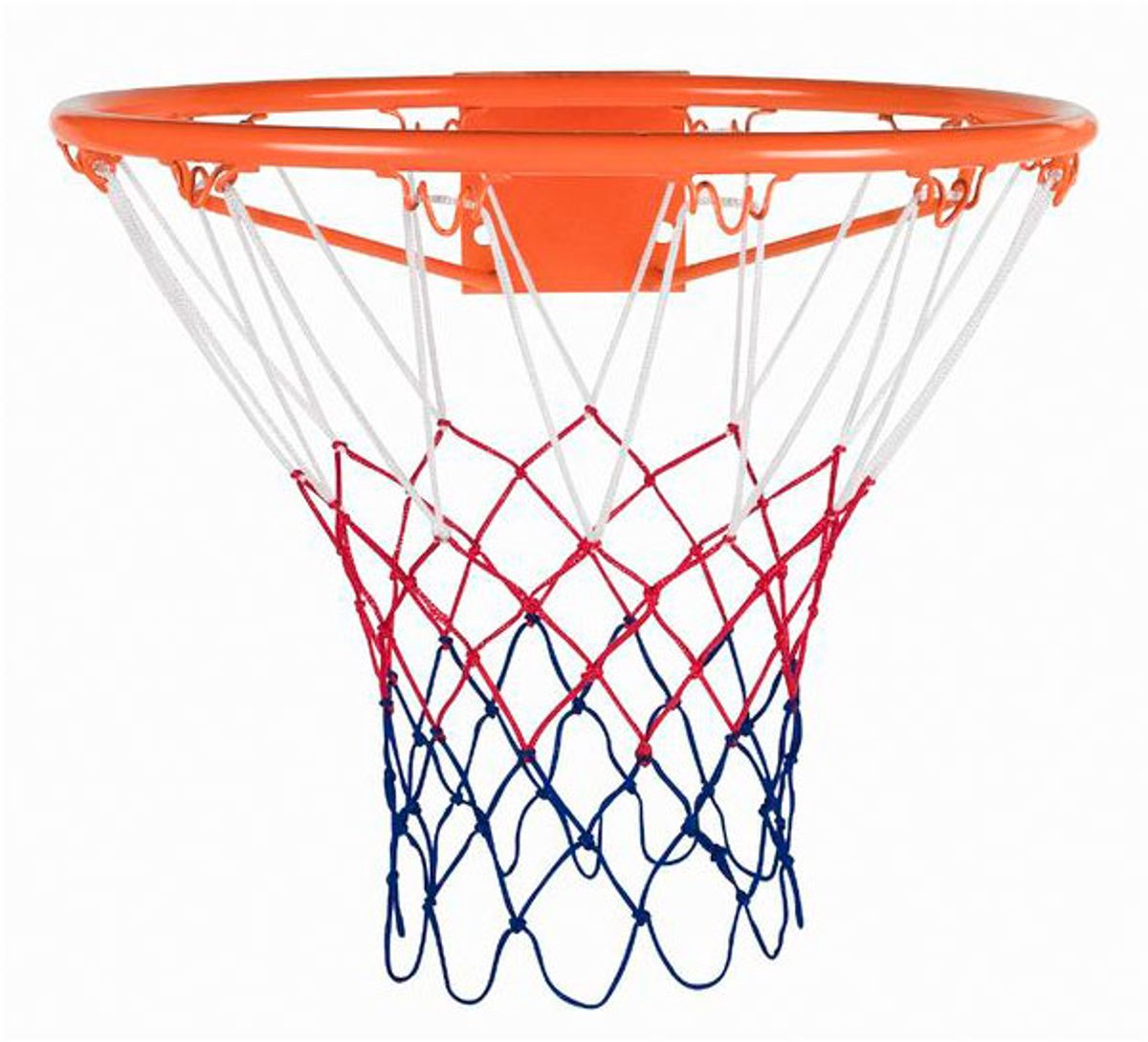 Basketbalring Oranje – Inclusief Netje Rood/Wit/Blauw – Wandbevestiging – Ring Ø 46 cm – Indoor & Outdoor Basketbalring – Engelhart
