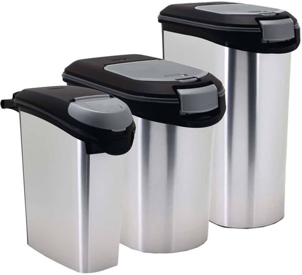 Curver Pet Food Container Dog or Cat - 35L - 12KG - 28x49x42.5cm - Metallic