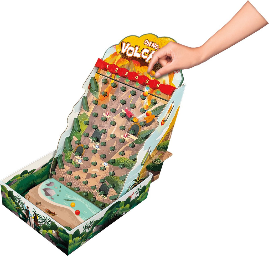 Oh No Volcano - Dutch language board game - For the whole family - 2-4 Players - Excitement & Adventure