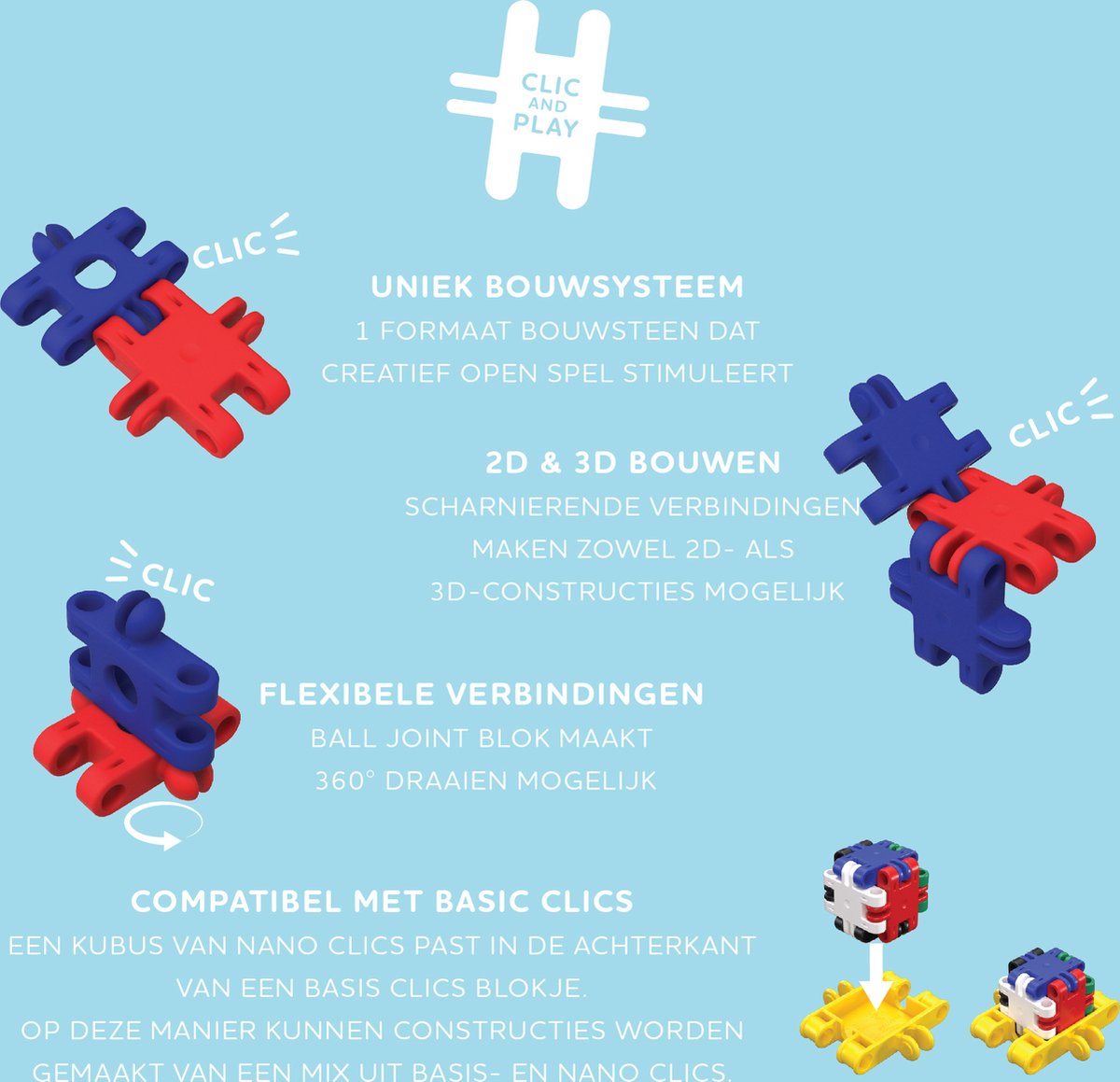 Nano Clics – Creative Builders 500 Piece Set – 5 in 1 Bouwblokken – SPEELGOED Gemaakt Van 100% RECYCLED Plastic – Speelgoed 8, 9, 10, 11, 12 jaar – Constructie Speelgoed