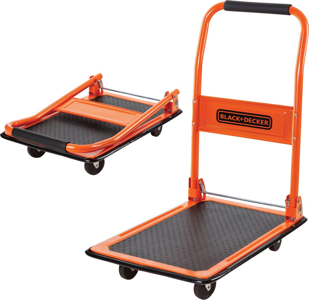 BLACK+DECKER BXWT-H303 Folding Platform Truck - Platform Cart Max. 80KG - Transport Trolley 60 x 40 x 80.5 cm - Transport Cart with Handle - Easy to Store - Steel