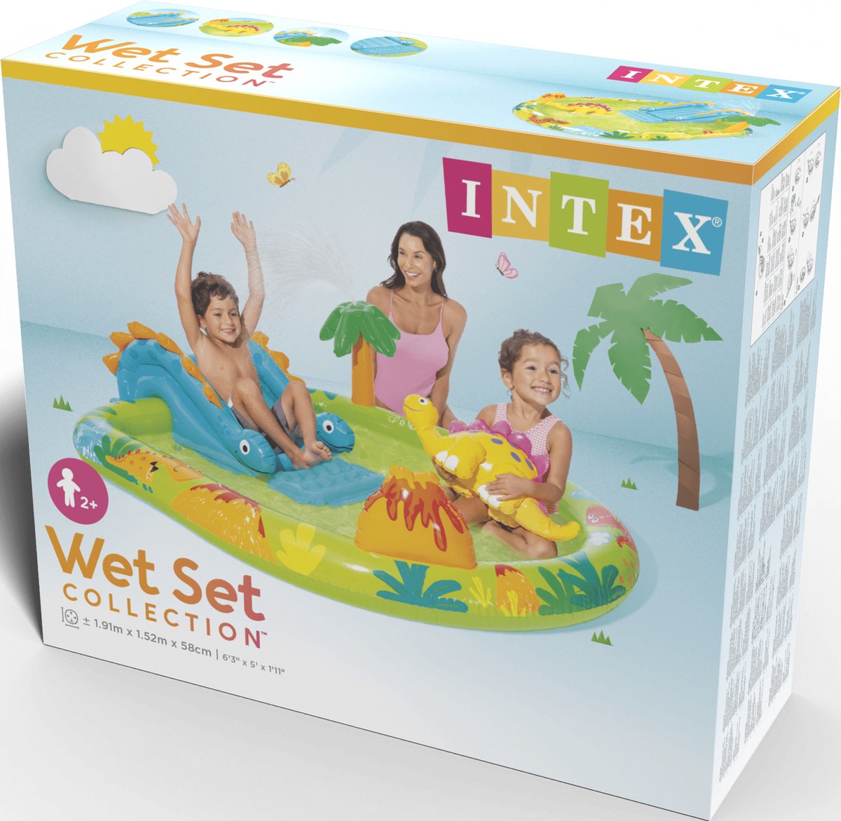 Intex Little Dino Inflatable Pool with slide - 191 x 152 x 58 cm