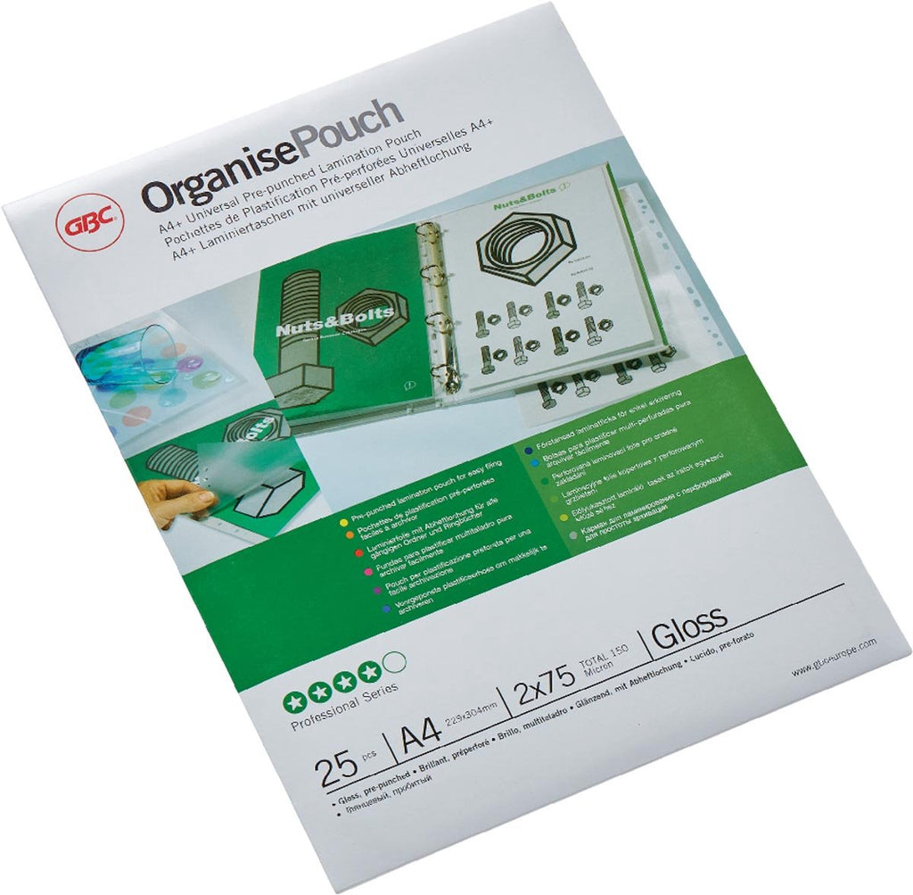 GBC Lamineerhoezen organize - A4 2x75micron - Pak van 25 stuks