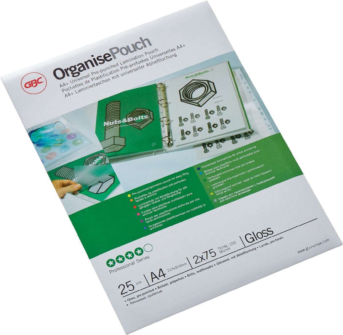GBC Lamineerhoezen organize - A4 2x75micron - Pak van 25 stuks