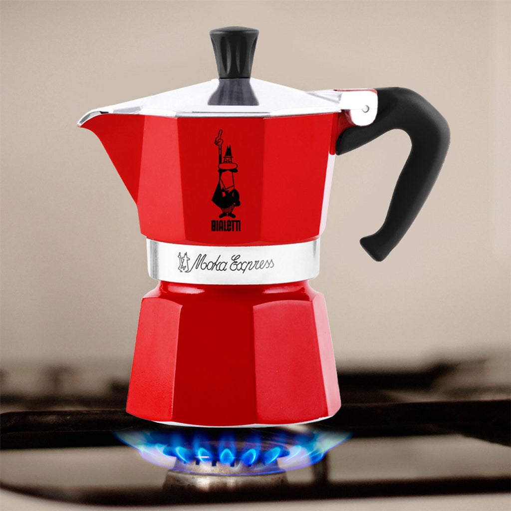 Bialetti Moka Express 3-Cup Red – Espresso Maker – Aluminium – 130 ml