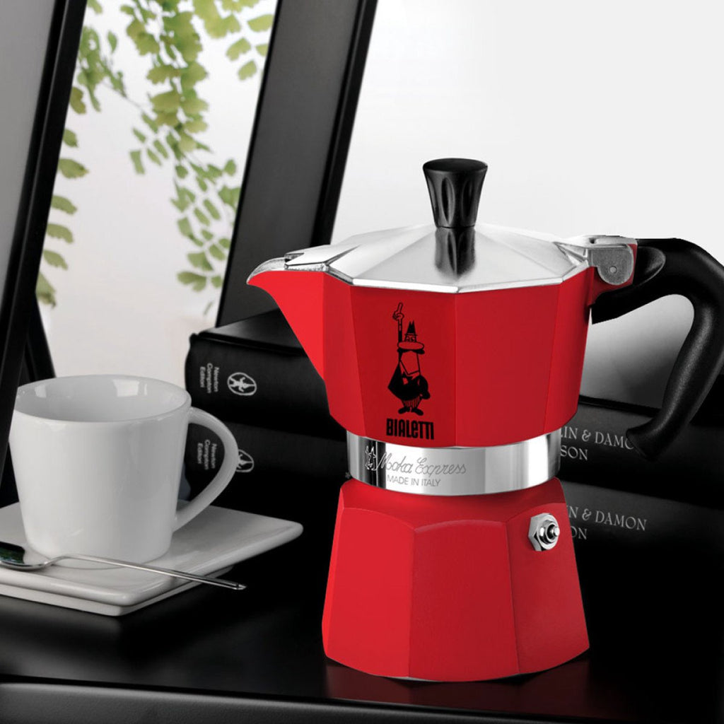Bialetti Moka Express 3-Cup Red – Espresso Maker – Aluminium – 130 ml