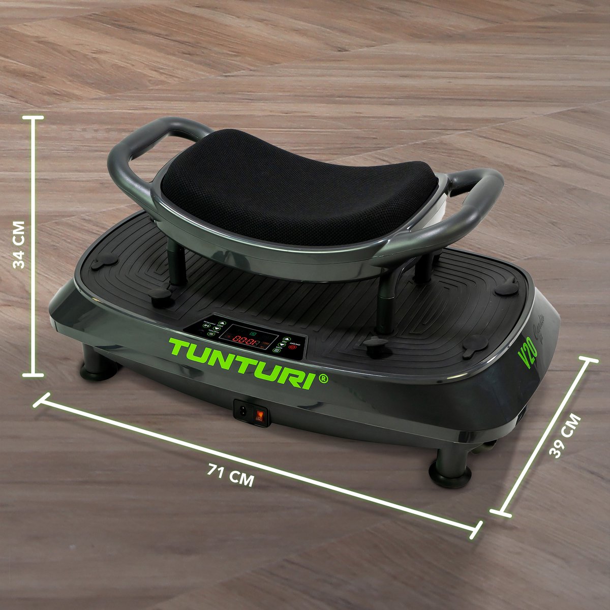 Tunturi Cardio Fit V20 Trilplaat - Incl. Fitnesstoel - Vibration plate - 30 Snelheden - 3 programma's - Vibratie en oscillatie - incl. gratis fitness app