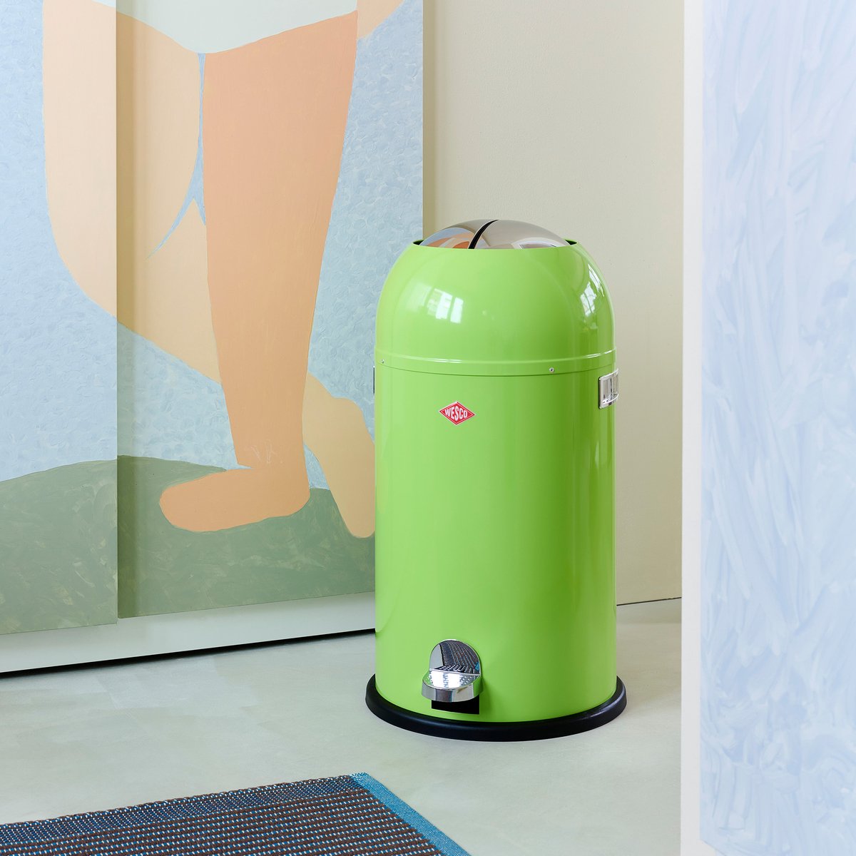 WESCO Kickmaster Prullenbak | Pedaalemmer | 33 Liter | Metaal - Rood | Afvalemmer - Made in Germany