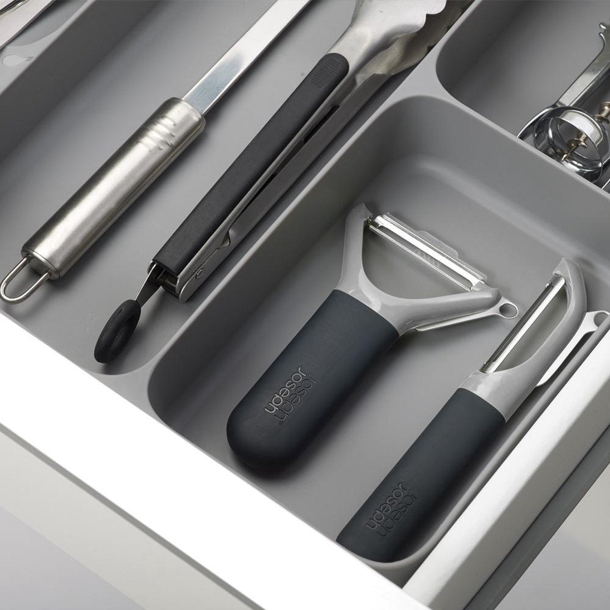 Joseph Joseph Cutlery Organizer 8-compartment - DrawerStore - Grey - Sorting compartments