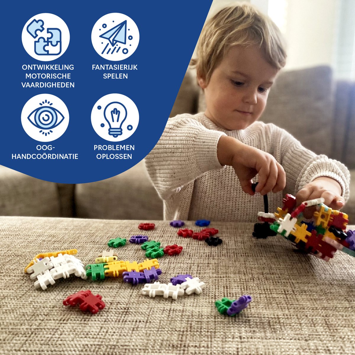 Nano Clics – Creative Builders 500 Piece Set – 5 in 1 Bouwblokken – SPEELGOED Gemaakt Van 100% RECYCLED Plastic – Speelgoed 8, 9, 10, 11, 12 jaar – Constructie Speelgoed