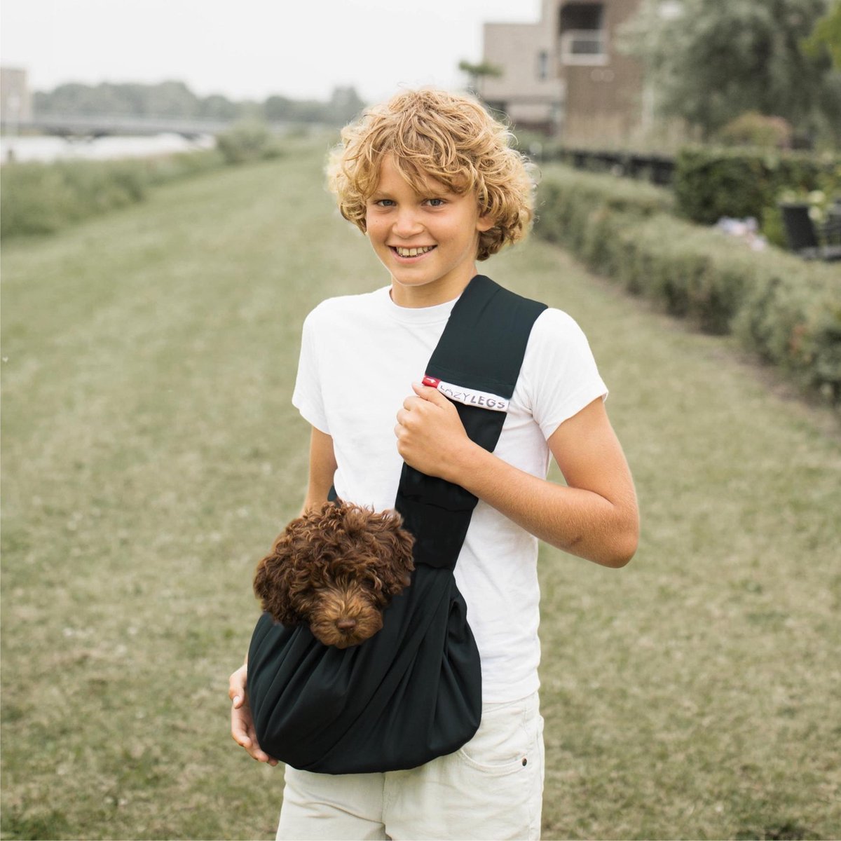 4Lazylegs Draagtas Honden - Tot 15kg - Kleine Honden (80 cm lang bij 30 cm diep) - Zwart