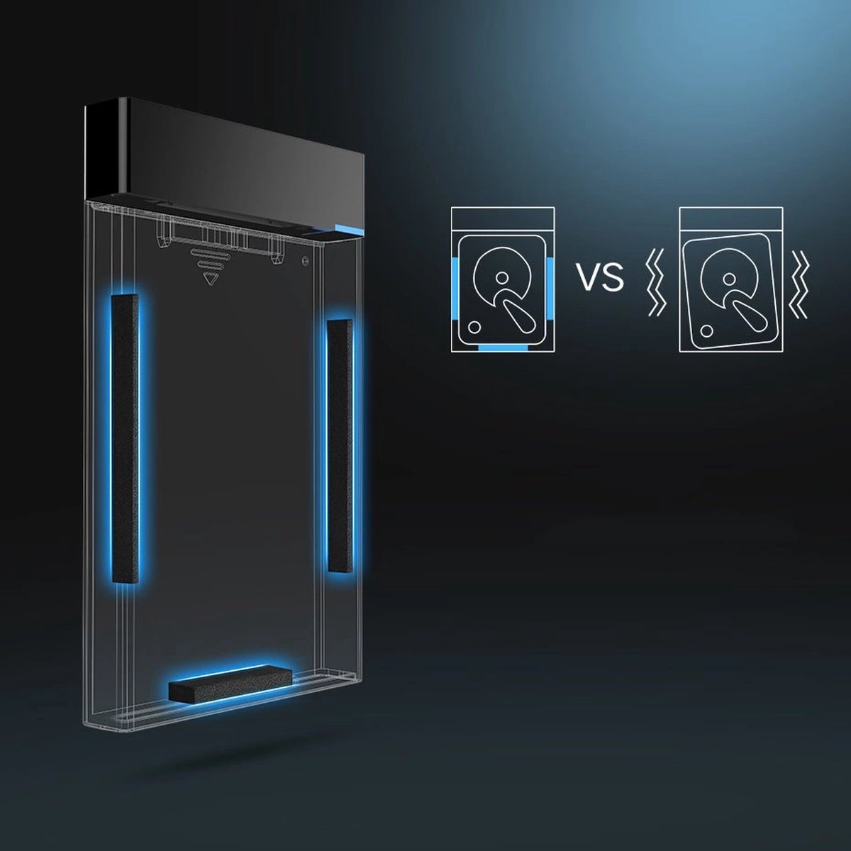 UGREEN - External Hard Drive Enclosure for 2.5" SATA HDD/SSD - USB 3.0 - Black