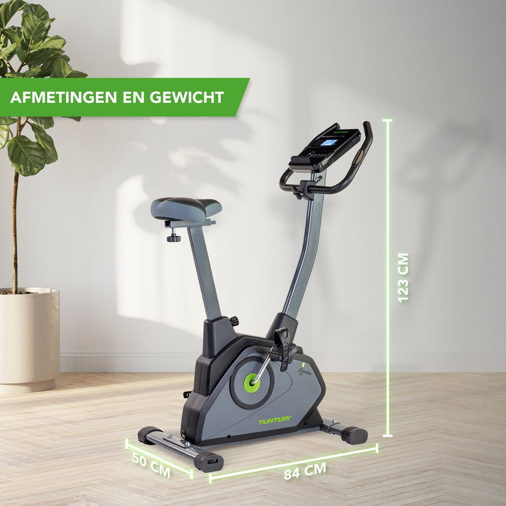 Tunturi Cardio Fit E35 Exercise Bike - Ergometer - Bluetooth - Fitness bike with 12 training programs - Comfort plus saddle - Heart rate function - Incl. free app