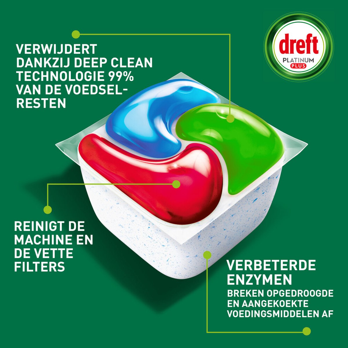 Dreft Vaatwastabletten Platinum Plus All In One Deep Clean 36 stuks