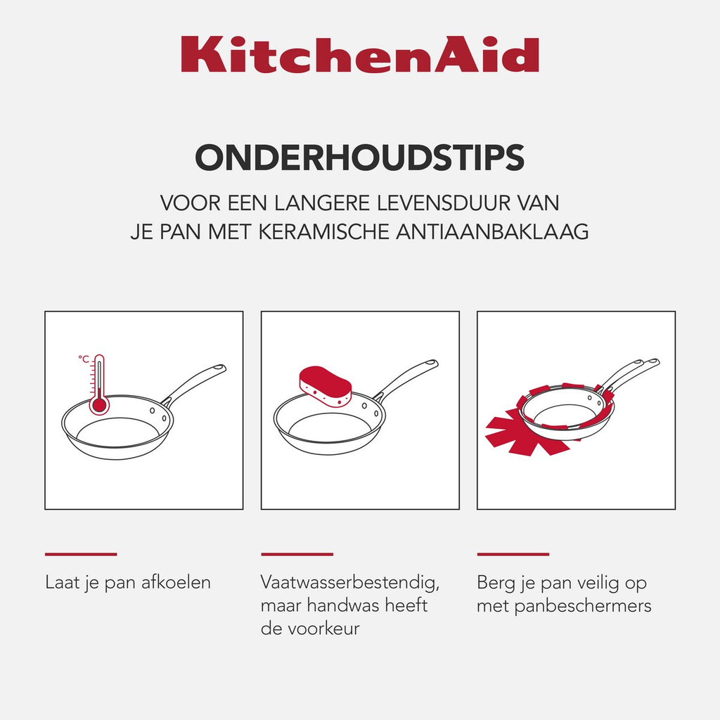 KitchenAid Classic Forged Aluminium koekenpan ø24cm - zwart - inductie - anti-aanbak - PFAS-vrij