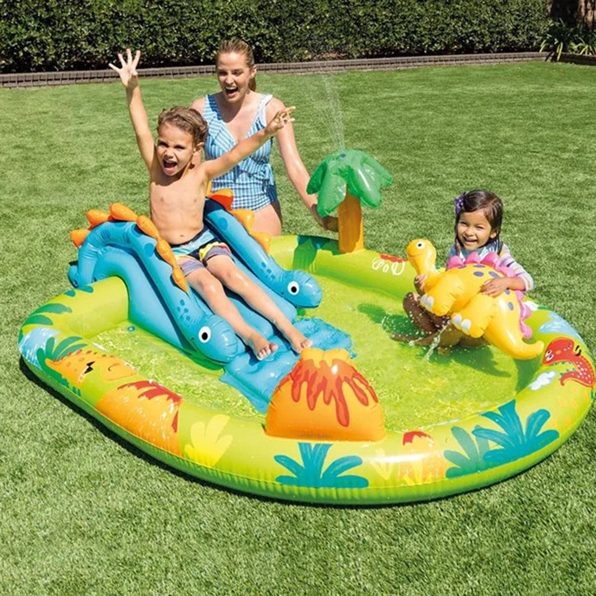 Intex Little Dino Inflatable Pool with slide - 191 x 152 x 58 cm